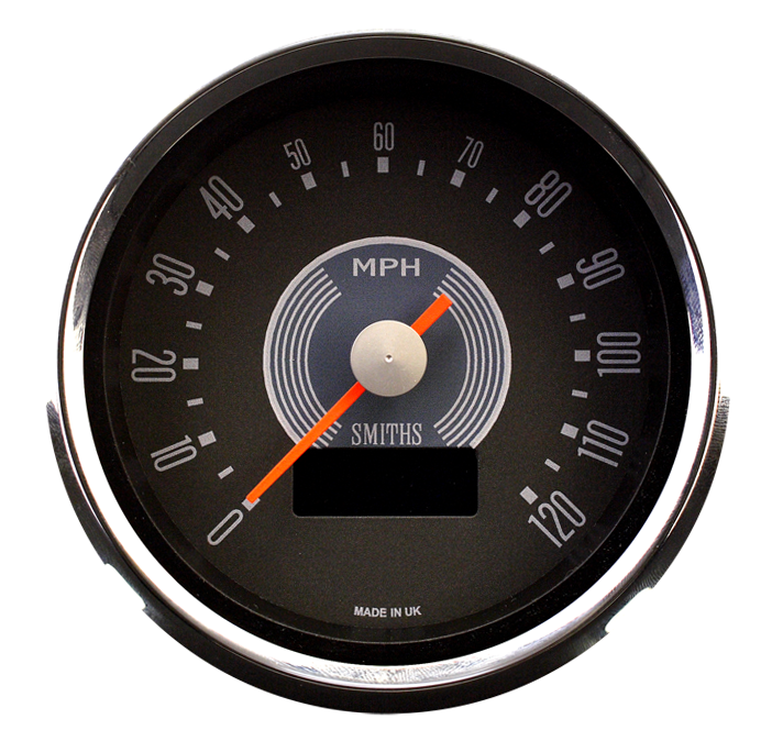 Smiths Motorcycle Grey Speedometer Electric Waterproof 0-120 mph 82mm Grey Face chrome full v