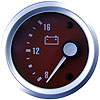 VYZ Voltmeter red Electric Short Sweep 8-16 volt 12 volt Through Dial brushed aluminium