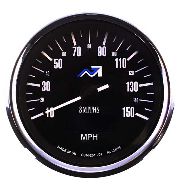 Smiths Motorcycle Speedometer Electric Waterproof 0-240 kmh 82mm Norton NVT Logo Black Dial chrome full v